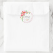 Merry KerstFloral Flowers Bouquet Ronde Sticker (Tas)