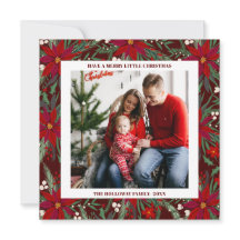 Merry Kerstfloral green foto, vierkant