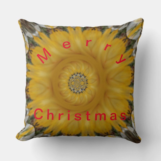 Merry KerstFloral Home Decor Kussen (Voorkant)