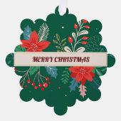 Merry KerstFloral Ornament Kaart (Voorkant)