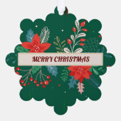 Merry KerstFloral Ornament Kaart (Achterkant)