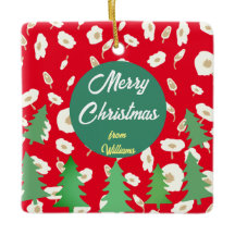 Merry KerstFloral Pine Tree