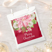 Merry KerstFloral Poinsettia Holiday Bedankzakje (Geknipt)