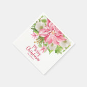 Merry KerstFloral Poinsettia Holiday Servet (Hoek)