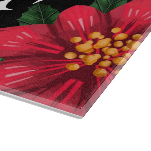 Merry KerstFloral Snijplank (Hoek)