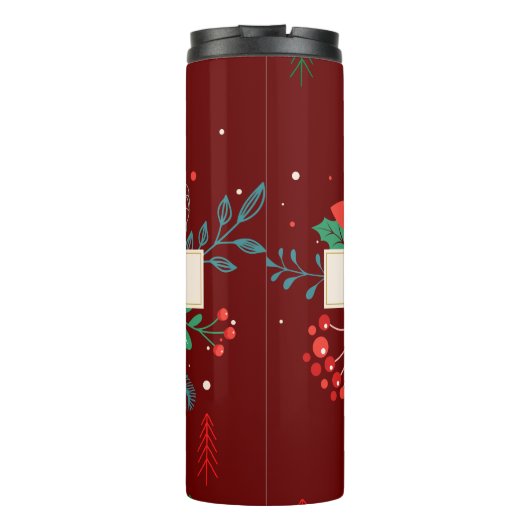 Merry KerstFloral Thermosbeker (Achterkant)