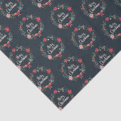 Merry KerstFloral Wreath Tissuepapier (Detail)