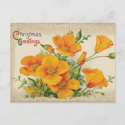 Merry kerstflower  kunst feestdagenkaart (Voorkant)