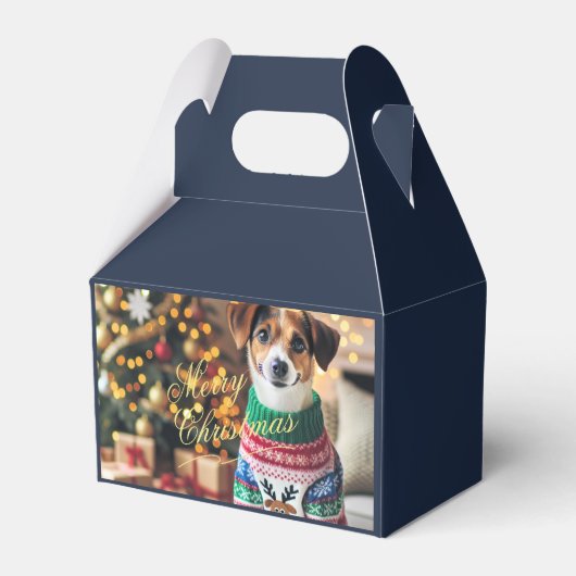 Merry kerstfoto bedankdoosjes (Voorkant Zijde)