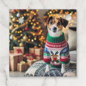 Merry kerstfoto bedankjes labels (Achterkant)