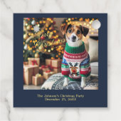 Merry kerstfoto bedankjes labels (Achterkant)