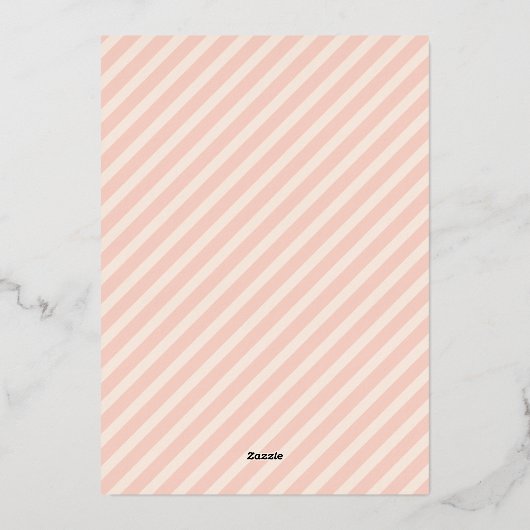 Merry Kerstfoto Blush Pink Folie Feestdagenkaart (Achterkant)