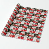 Merry Kerstfoto Collage Beauful Red Green Cadeaupapier (Uitgerold)