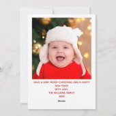 Merry Kerstfoto Collage Beauful Red Green Feestdagenkaart (Achterkant)