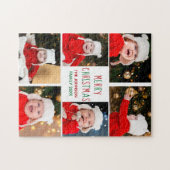 Merry Kerstfoto Collage Beauful Red Green Legpuzzel (Horizontaal)