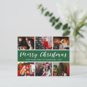 Merry Kerstfoto Collage Calligrafie Briefkaart (Staand voorkant)