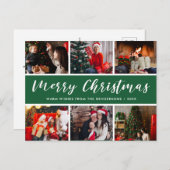 Merry Kerstfoto Collage Calligrafie Briefkaart (Voorkant / Achterkant)