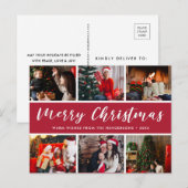 Merry Kerstfoto Collage Calligrafie Briefkaart (Voorkant / Achterkant)