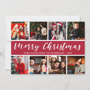 Merry Kerstfoto Collage Calligrafie Feestdagenkaart