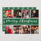 Merry Kerstfoto Collage Calligrafie Feestdagenkaart (Voorkant / Achterkant)