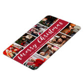 Merry Kerstfoto Collage Calligrafie Magneet (Linkerzijde)
