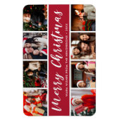 Merry Kerstfoto Collage Calligrafie Magneet (Verticaal)