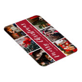 Merry Kerstfoto Collage Calligrafie Magneet (Rechterzijde)