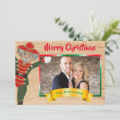Merry kerstfoto Collage Nutcracker Greeting Feestdagenkaart (Staand voorkant)