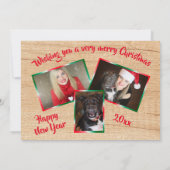 Merry kerstfoto Collage Nutcracker Greeting Feestdagenkaart (Achterkant)
