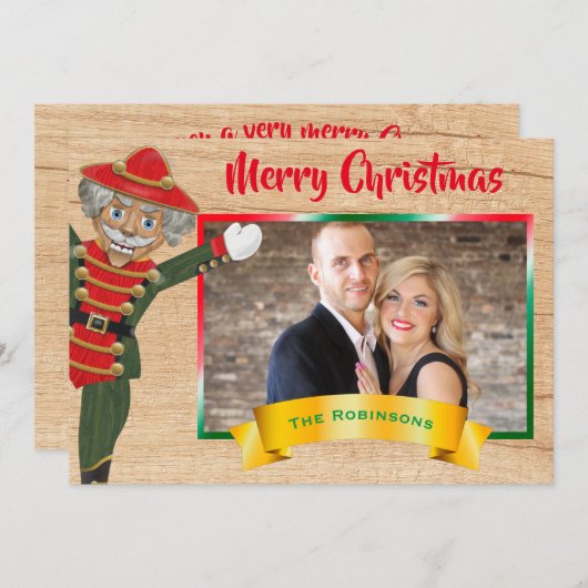 Merry kerstfoto Collage Nutcracker Greeting Feestdagenkaart (Voorkant / Achterkant)