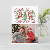 Merry kerstfoto feestdagenkaart (Staand voorkant)