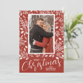 Merry kerstfoto feestdagenkaart (Staand voorkant)