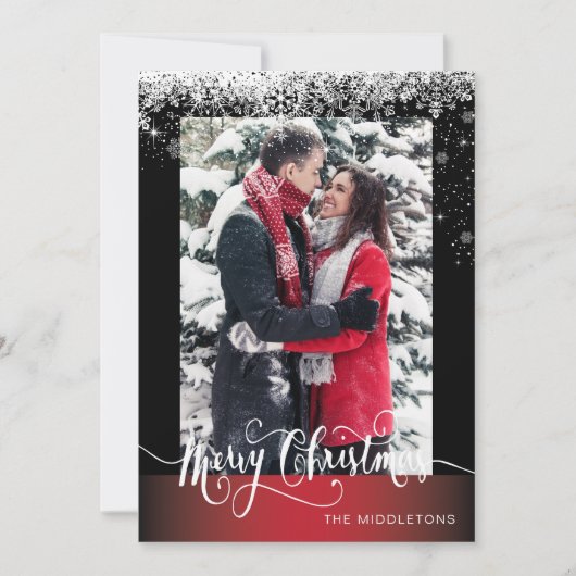 Merry kerstfoto feestdagenkaart (Voorkant)