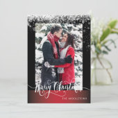 Merry kerstfoto feestdagenkaart (Staand voorkant)