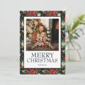 Merry kerstfoto feestdagenkaart (Staand voorkant)