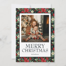 Merry kerstfoto feestdagenkaart