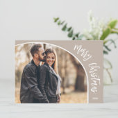 Merry kerstfoto feestdagenkaart (Staand voorkant)