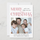 Merry kerstfoto feestdagenkaart (Voorkant)