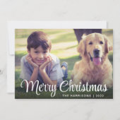 Merry kerstfoto feestdagenkaart (Voorkant)