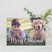 Merry kerstfoto feestdagenkaart (Staand voorkant)