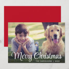 Merry kerstfoto feestdagenkaart