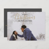 Merry kerstfoto feestdagenkaart (Voorkant / Achterkant)