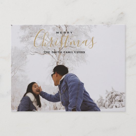 Merry kerstfoto feestdagenkaart (Voorkant)