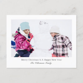 Merry kerstfoto feestdagenkaart