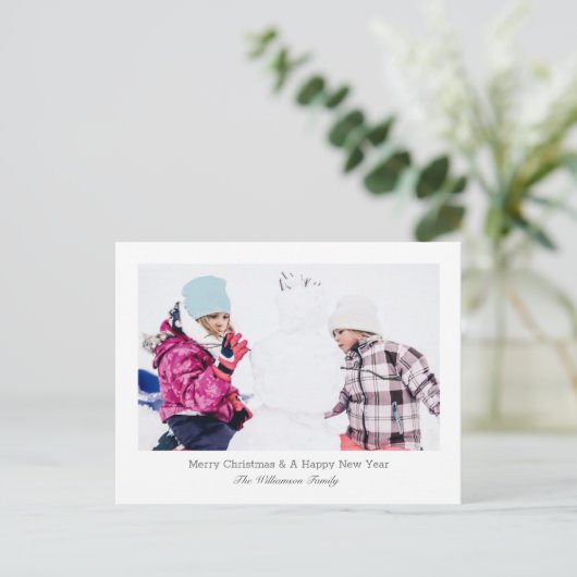 Merry kerstfoto feestdagenkaart (Staand voorkant)