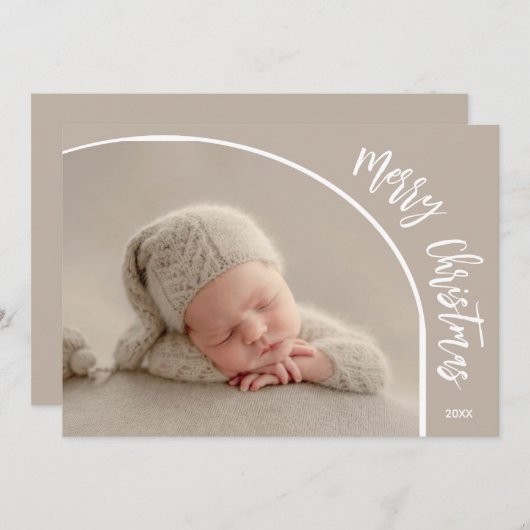 Merry kerstfoto feestdagenkaart (Voorkant / Achterkant)