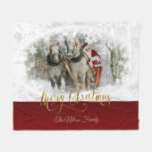 Merry kerstfoto fleece deken (Voorkant (Horizontaal))
