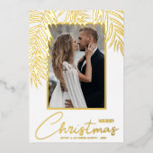 Merry kerstfoto folie feestdagenkaart (Voorkant)