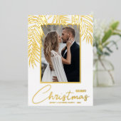 Merry kerstfoto folie feestdagenkaart (Staand Voorkant)