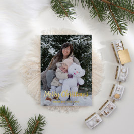 Merry kerstfoto folie feestdagenkaart